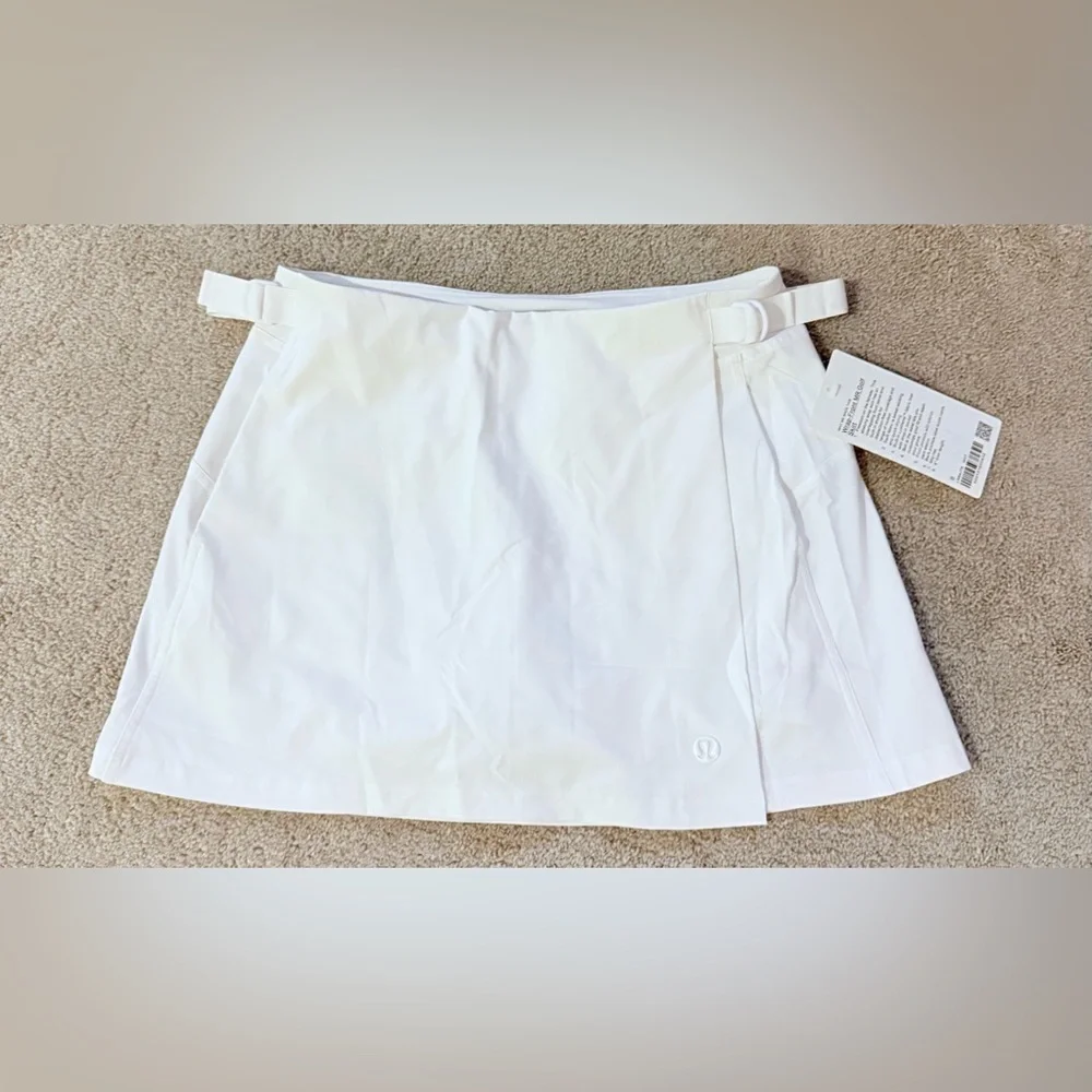 Rare Lululemon Wrap-Front Mid-Rise Golf Tennis Pickleball Skirt White Size 8